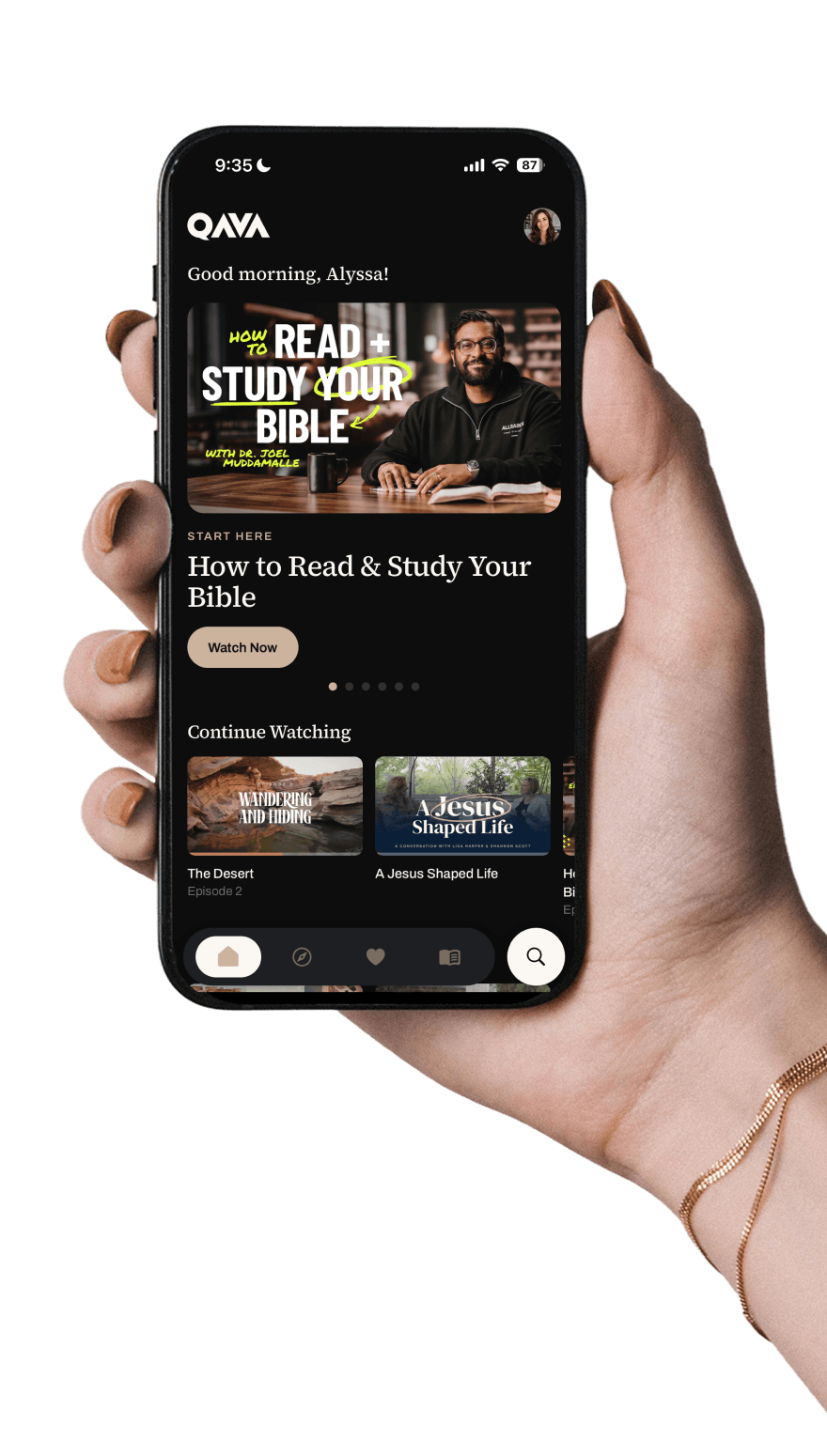 QAVA app on a phone